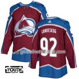 Colorado Avalanche Hockeydrakt Gabriel Landeskog 92 2017-2018 Rød Adidas Authentic - Barn